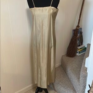 Casi Vintage Elegant Tan Slip Dress, Slip, Evening Wear